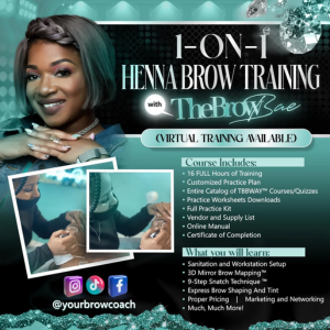 1-on-1 Henna Brow Training (in-person & virtual)